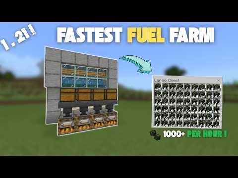 FASTEST AND FULLY AUTOMATIC FUEL FARM TUTORIAL IN MINECRAFT BEDROCK 1.21+ | EASIEST KELP FUEL FARM!