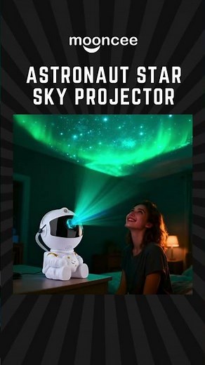 Mooncee Astronaut Galaxy Projector Lamp | 360° Rotating Nebula Night Light for Bedroom & Décor