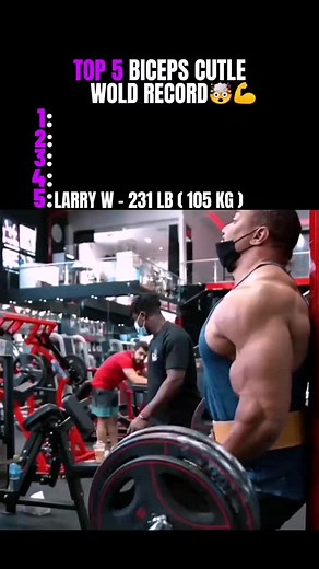 Top 5 Biceps curl wold record 🤯💪 #gym #bodybuilding #powerlifting #larrywheels #weightlifting