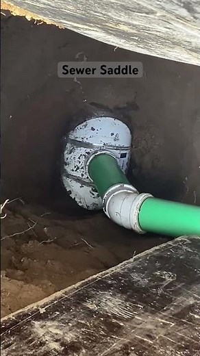 Example of a new tap connection from home’s service line to the main. #sewer #plumbing