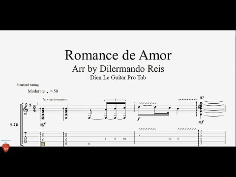 Romance de Amour (arr by Dilermando Reis) - Guitar Tutorial + TAB
