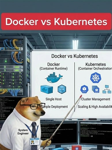 ¿Docker o Kubernetes? 🤔🐳☸️ En este video te explico Docker vs Kubernetes de forma clara y sin rodeos: qué problema resuelve cada uno, cuándo usar Docker y cuándo Kubernetes, y por qué no compiten sino que se complementan; dale like ❤️, comenta tus dudas y comparte para seguir subiendo más videos prácticos de contenedores 🚀 #docker #kubernetes #devops #containers #linux