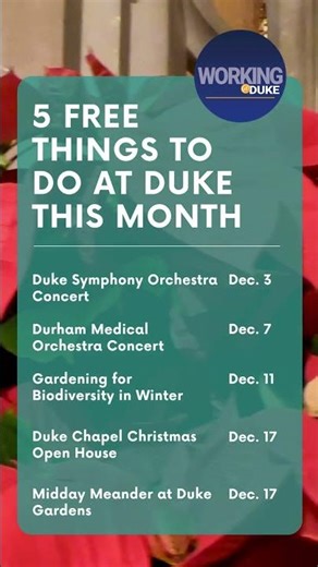 5 Free Things to Do at Duke in December 2025