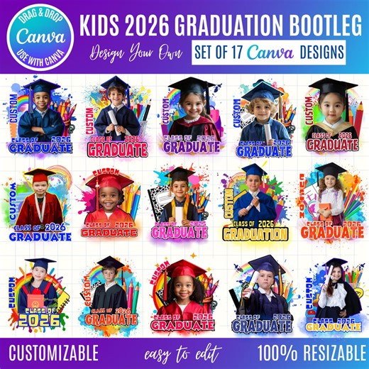 2026 Kids Graduation Canva Templates, Photo Booth Designs (Instant Download) - Etsy Sverige