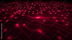 Hi-Tech Computer Chipset Background Loop/ 4k animation of an abstract technology background with electronics chipset circuit, including resistors, transistors and clusters seamless looping