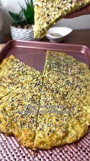 3 ingredient Crispy Avo Pizza is keto friendly and perfect for when...