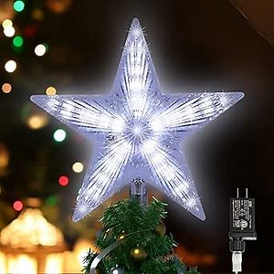 LAMPHOME Christmas Tree Topper DG (8.3 Inch 31 LED Twinkling White)