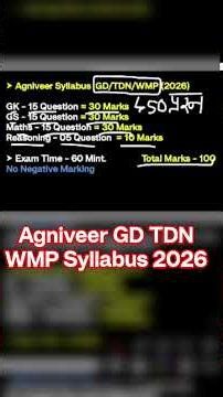 agniveer gd syllabus 2026 | army agniveer gd & tradesman & wmp syllabus 2026 | agniveer syllabus