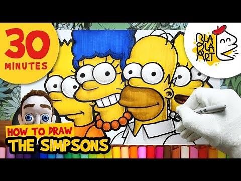 HOW TO DRAW THE SIMPSONS | The Simpsons Drawing and coloring with markers | Blabla Art