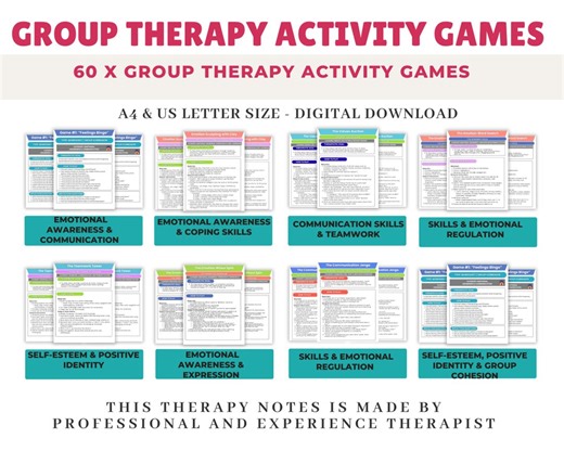 60 X Group Therapy Addiction Recovery Games - Coping Skills & Relapse Prevention Tools - Etsy