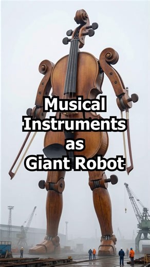 Musical Instruments as Giant Robot #ai #aigenerated #music #robot