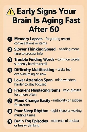Early Signs Your Brain Is Aging Fast After 60 | Memory Loss, Brain Fog & Slow Thinking