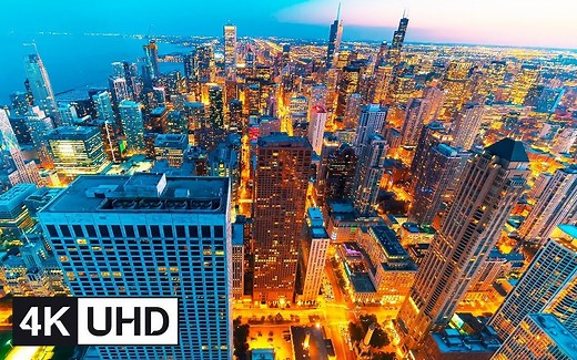 4K60帧：芝加哥壮阔天际线-Chicago Travel Time Lapse- Downtown Skyline