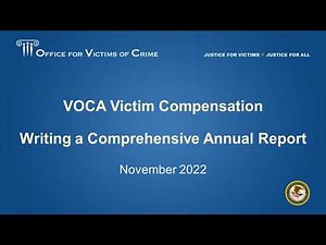 Victim Compensation - Writing a Comprehensive Annual Report