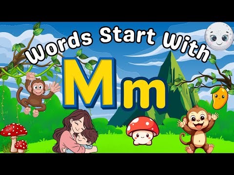 Words Start With Letter " M " | Kids Vocabulary | Funny with Bunny
