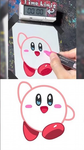 【ASMR】Drawing KIRBY in 40Sec (Remake by 김겹살 Winnie)