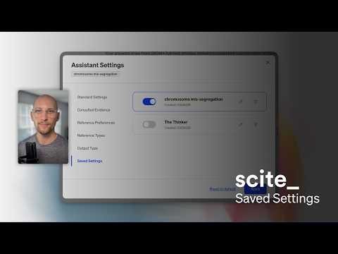 Saved Settings in Scite Assistant