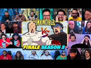 [22 People React] INVINCIBLE Episode 8 Season 3 MEGA Reaction Mashup | FINALE