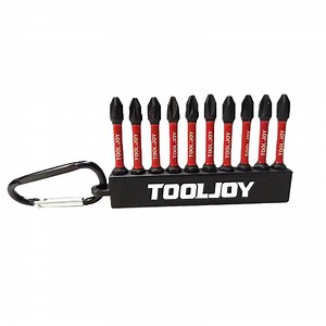 [Hot Item] Tooljoy 10PCS S2 Steel 50mm 1/4" Strong Magnetic Precision Screw Bit Set Mixed with Different Bit Head