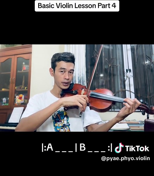 Basic Violin Lesson Part 4. Follow for more video lessons. #တယော #သင်တန်း #အခြေခံ to #advance #music #lessons #available