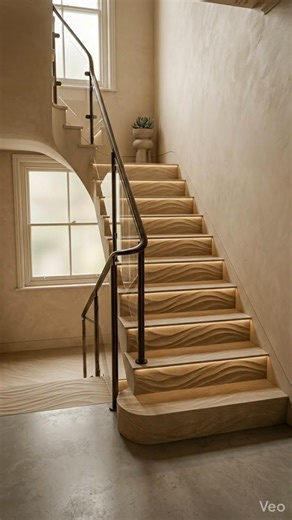 Desert Stairs Inside a House 🏜️😳 #stairs #marbleflooring #home #epoxycoating #interiordesign #house