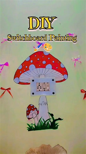DIY Switchboard Painting 🍄 | Easy Wall Decor Craft Idea