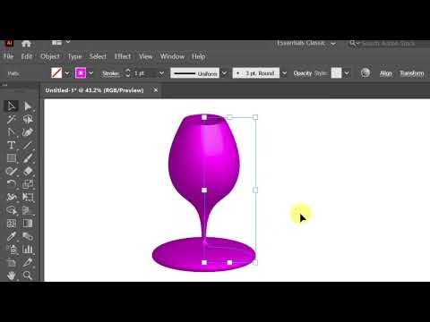 how to create 3D Glass Design in Illustrator 🍷 | Gradient Mesh Tutorial