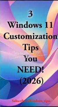 3 Windows 11 Customization Tips You Need! (2026) #TechTips #PCSetup #Customization #DeskSetup