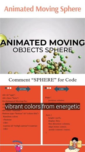 Animated Spheres Website Tutorial Using HTML CSS JS #viralshorts #viral #techshorts