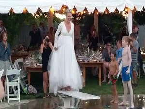 Pregnant Bride takes the Plunge.