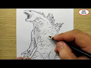 VERY EASY, how to draw godzilla from godzilla vs kong / quick sketch