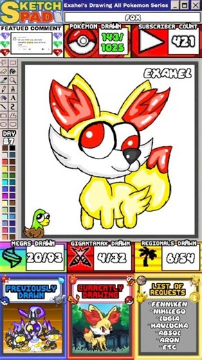Drawing Fennekin 🦊 | Drawing All Pokemon Series (DAY 87)