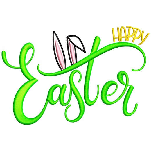 Easter Embroidery Design With Bunny Ears, Happy Easter Machine Embroidery File, Spring Pattern - Etsy