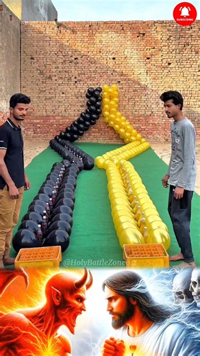 Amazing balloon game challenge Jesus Vs Devil 🎈✅✝️↔️❌👹 #god #fy #jesus #lord #fé🔔