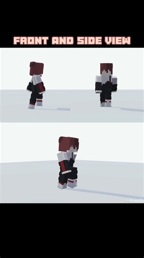 Minecraft walk showcase: from the side and the front (beginner‑friendly Prisma model) #3danimation