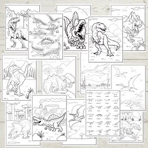Dinosaur Coloring Pages - 40 Dinosaur Pictures to Download & Print for Children's Coloring Books- Dinos for Boys, Girls, and Adults Coloring - Etsy