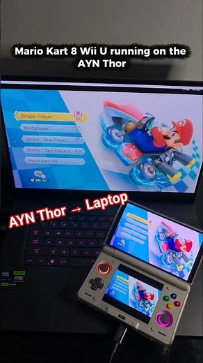 Mario Kart 8 Wii U running on the AYN Thor #retrogaming #aynthor #emulation #mariokart #gamingsetup