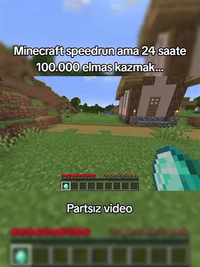 Minecraft speedrun yapıyorum ama 24 saate 100.000 elmas kazmaya çalışıyorum... #fyp #minecraft #speedrun #minecrafttürkiye