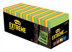 Post-it® Extreme Notes, 3 in. x 3 in., Orange, Green, Yellow, Mint, 32 Pads/Pack, 45 Sheets/Pad