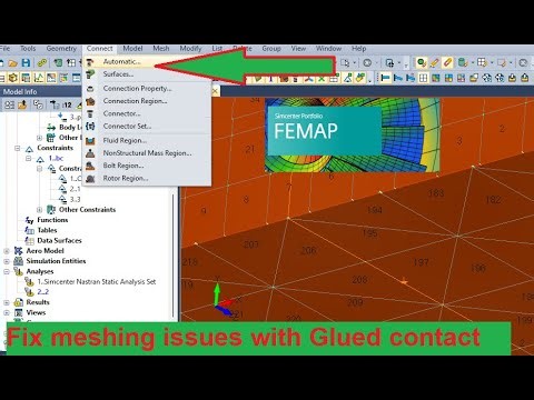 Femap Nastran - Fix meshing issues with Glued contacts. Learn meshing tools