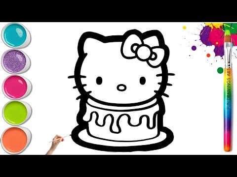 Rainbow Cake Drawing 🎂😻🌈Draw and Paint Easy Step by Step Tutorial