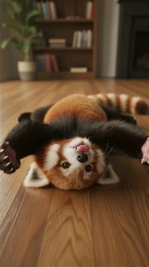 🐼💞 Chibi the Red Panda Rolls Around Like a Fluffy Pancake! 😆✨