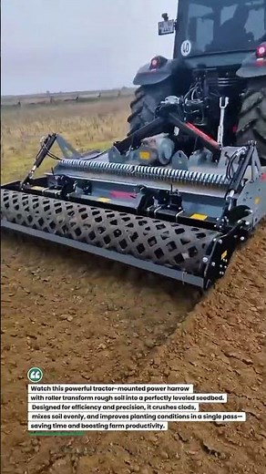 Heavy-Duty Soil Power Harrow Roller 🚜🌱 #AgriTech #SoilPrep #FarmEfficiency