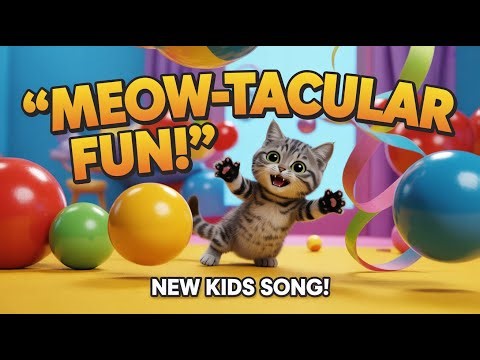 The Meow Meow Song | Fun Cat Song for Kids with Cute Kitten Dance and Educational Rhymes