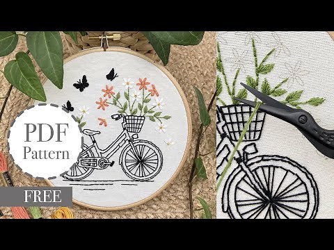 Modern Hand Embroidery Tutorial - Bicycle