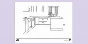 Colouring Page of Kitchen