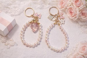 Pearl Binder Keychain | Gold Charms, Planner Accessory - Etsy
