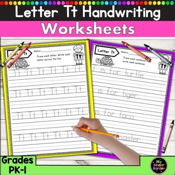 Letter T Handwriting Practice Worksheets | Trace, Write & Color Pages for PreK–K