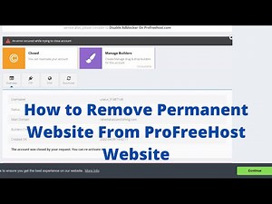 How to Remove Permanent Website From ProFreeHost Website