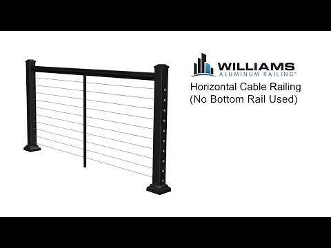 Williams Aluminum Railing | Horizontal Level Cable Railing (Top Rail Only)